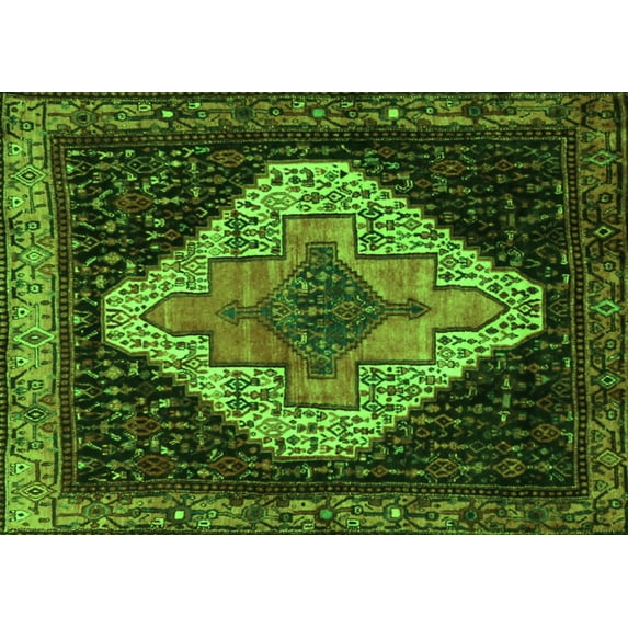 Ahgly Company Indoor Rectangle Persian Green Traditional Area Rugs, 5' x 8'