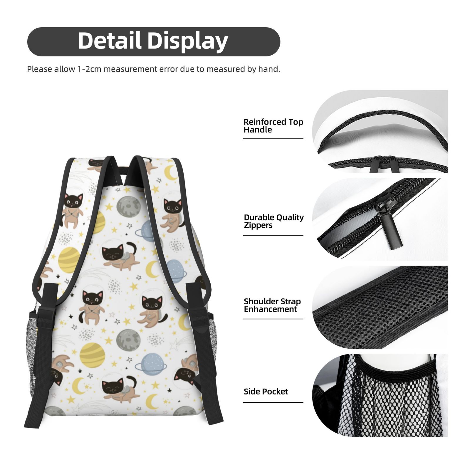 Xecao Cute Cat Travel Backpack: A spacious, stylish computer backpack ideal for men and women, perfect for college, school, or daily travels