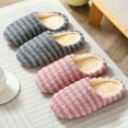 thumbnail image 3 of Women's Slip on House Slippers Soft Slippers Scuff Outdoor Indoor Warm Plush Bedroom Shoes, Gray, Size 6-7, 3 of 10