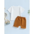 thumbnail image 4 of Coduop Infant Boys Summer Father's Day Outfit Set Short Sleeve T-Shirts and Shorts 2Pcs Suit, 4 of 9