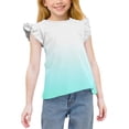 thumbnail image 1 of SROBPTY T-Shirts d'Été pour Filles, T-Shirts d'Été à Manches à Volants à Col Rond Décontractés pour Filles Vert Menthe 4 Ans, 1 of 4