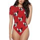 thumbnail image 1 of Fotbe Bulldog Red Body de Mujer con Cuello Redondo y Mangas Cortas, Sin Mangas Ajustado, Suave, Cómodo y Básico-XX-Large, 1 of 7