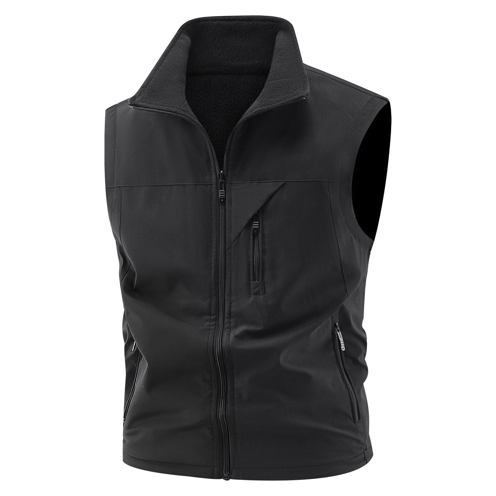 Xzbqbs Men's Windproof Lightweight Golf Vest Outerwear with Pockets Softshell Sleeveless Jacket for Running Hiking Sports Workout
