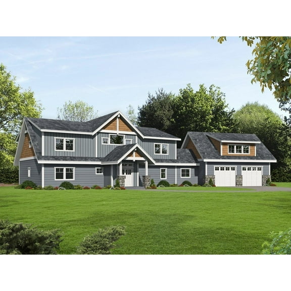 001-2280: Northwest Traditional 3 Bed, 4 Bath Luxury Home Plan, 4438 Sq Ft: Full Blueprints with License to Build by Home Plan Marketplace - Lesuto