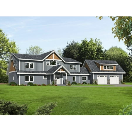 001-2280: Northwest Traditional 3 Bed, 4 Bath Luxury Home Plan, 4438 Sq Ft: Full Blueprints with License to Build by Home Plan Marketplace - Lesuto