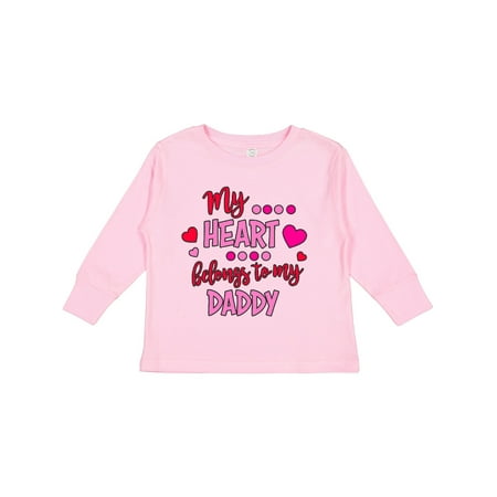 

Inktastic My Heart Belongs to My Daddy Gift Toddler Boy or Toddler Girl Long Sleeve T-Shirt