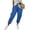 Blue, variant on Linen Pants Women Drawstring Waist Ankle Length Casual Loose Fitting Trouser with Side Pockets for Summer Khaki S