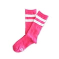 thumbnail image 3 of Neon Nation Unisex Adult Size Neon Colored Mid Calf High Sock with Two Colored Stripes, 3 of 5