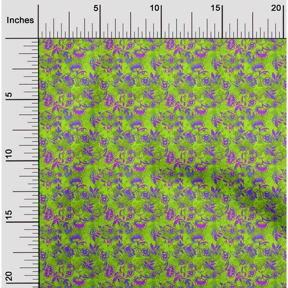 oneOone Polyester Lycra Green Fabric Batik Fabric For Sewing Printed Craft Fabric By The Yard 56 Inch Wide - 9Y