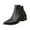 Black, variant on Women's Mid Ankle Boot Pointed Toe Classic Chelsea Ankle Booties Waterproof Leather Side Zipper Stacked Low Heel Comfortable Casual Travel Boot