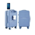 thumbnail image 3 of French Connection 22in Expandable Rolling Carry-on with Cup Holder, Stormy Blue, 3 of 9