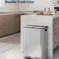 thumbnail image 6 of Garvee 15.85 Gallon Stainless Steel Double Trash Can with Lid, Step-on Recycling Bin, Silver, 6 of 6