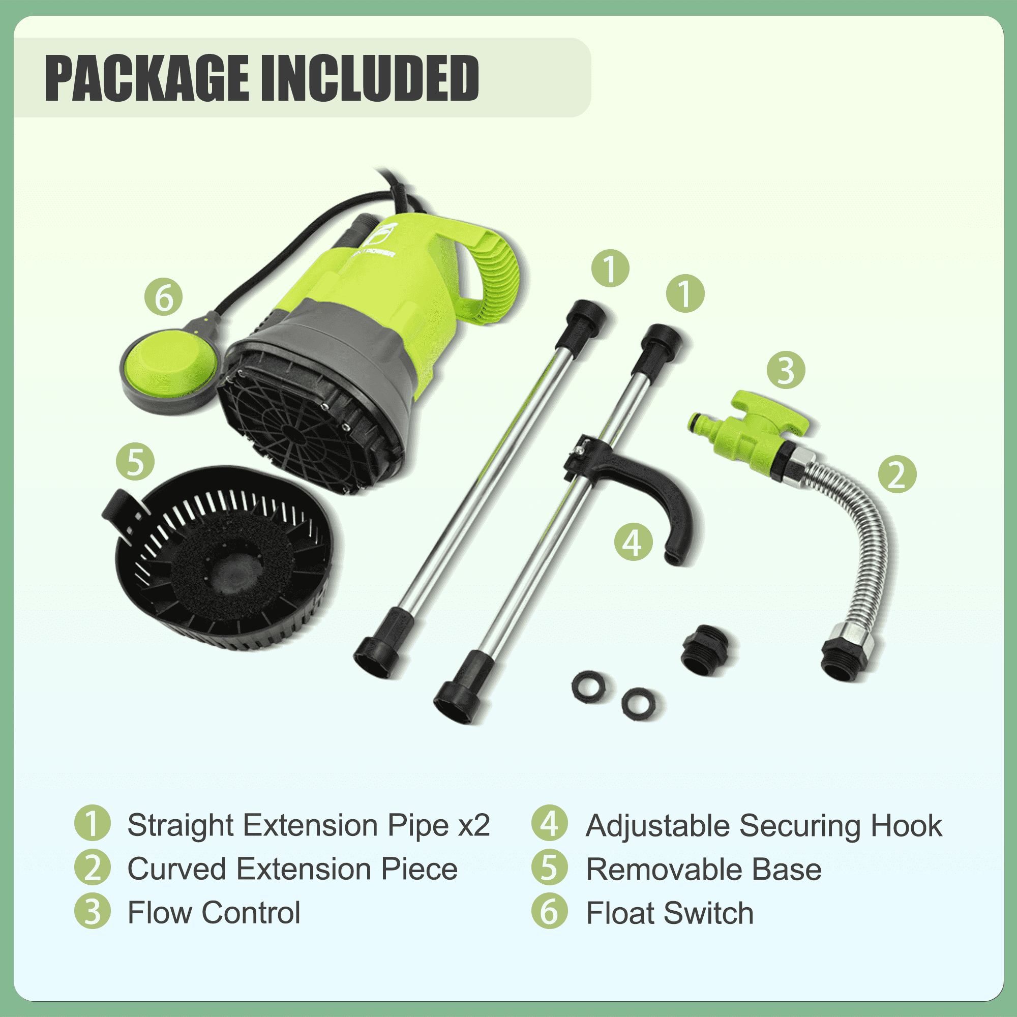 Fluentpower 1/2HP Submersible Water Butt Pump, Rain Barrel Pump 1050 GPH with Float Switch and 26ft Cable, Drainage Water for Rain Barrel, Ponds, Pools, Cellars and Hot tub