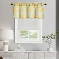thumbnail image 3 of Country Style Farmhouse Valance, Yellow Palms Printed Linen Textured Curtains for Kitchen Window, Top Rod Pocket, 1 Panel, 52 x 18 Inches, 3 of 6