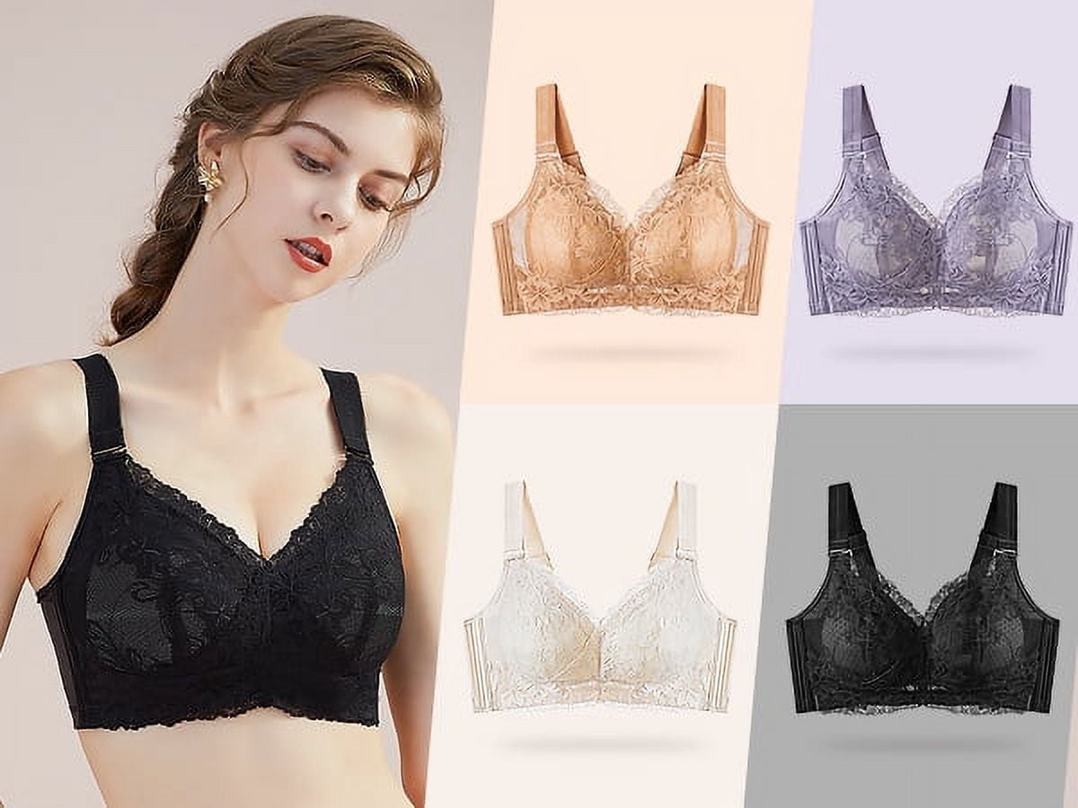 AILIVIN Women Wireless Bras Comfort Women's Lace Bra Women Bra Adjustable Wider Straps Back Support Full Coverage Bras Lifting Up Bras No Wire Minimizer Bras Black 36D