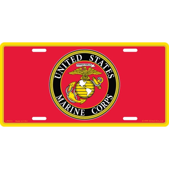 US Marine Corps Logo Aluminum License Plate