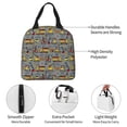 thumbnail image 3 of Rateoe Funny Construction Pattern Insulated Lunch Bag with Thick Aluminum Foil Lunch Tote Bag with Front Pocket for Men and Women, Ideal for Work, School, Picnics, and Travel, 3 of 5