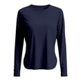 thumbnail image 5 of OIUUAK Womens Long Sleeve Athletic Shirts UV Sun Protection UPF 50+ Quick Dry Workout Yoga Going Out Running Tops Crew Neck, Navy, 5 of 5