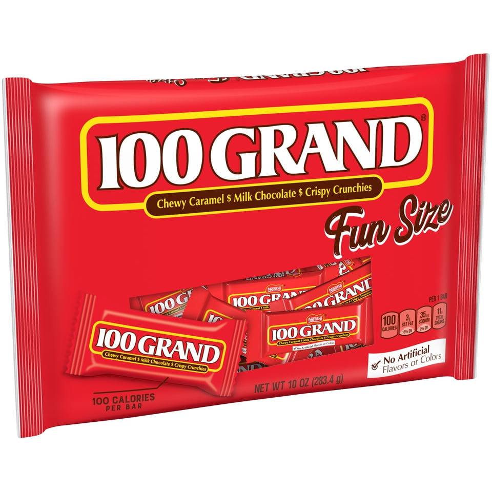 How many carbs in a fun size 100 grand bar 100 Grand Milk Chocolate Fun Size Candy Bars 10 Oz Walmart Com Walmart Com