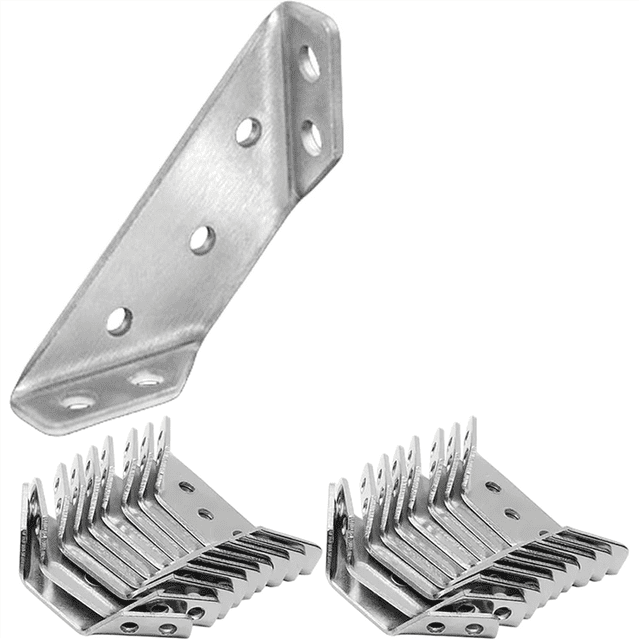 20PCS Universal Furniture Corner Connector, Angle Fasten Connector Triangle Support Frame Stainless Steel Corner Bracket