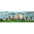 thumbnail image 2 of Atelier B Art Studio 24x11 Black Ornate Wood Framed with Double Matting Museum Art Print Titled - Flock of Sheep, 2 of 4