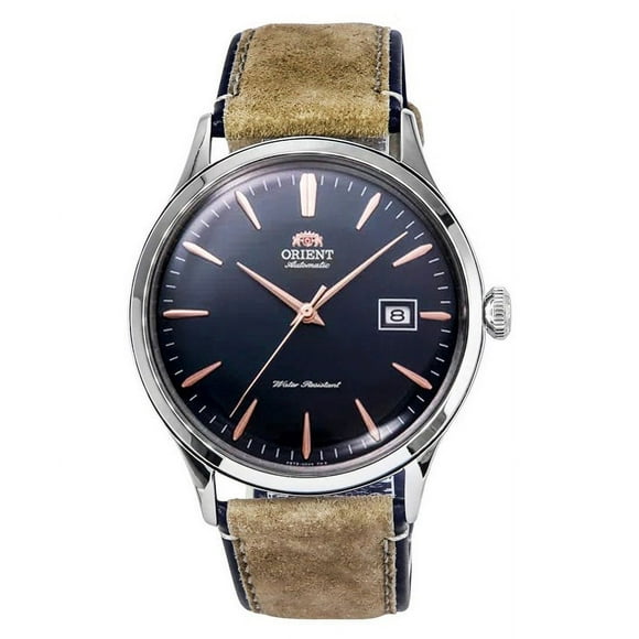 Orient Bambino Version 4 Classic Suede Leather Strap Navy Blue Dial Automatic RA-AC0P02L10B RA-AC0P02L30B Men's Watch