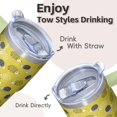 thumbnail image 4 of 20oz Hedgehog Stainless Steel Tumbler with Handle and Straw Insulated Travel Coffee Mug Water Bottle with Lid and Straw Lightweight Yet Sturdy Design for Hiking Camping Gift for Women Men, 4 of 6