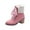 Pink, variant on Women Booties Solid Color Casual Lightweight Square High Heels Pointed Toe Warm Fleece Suede Snow Ankle Boots,Blue Boots women size 4.5