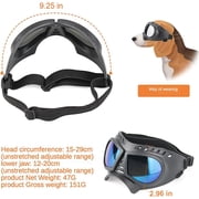 Dog Sunglasses Dog Goggles, UV Wind Dust Snow Fog Protection Soft Frame Pet Glasses Eye Wear with Adjustable Strap for Small to Medium Breed