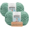 Bernat Baby Blanket Yarn - Big Ball 10.5 oz - 2 Pack with Pattern Cards in Color Misty Jungle Green