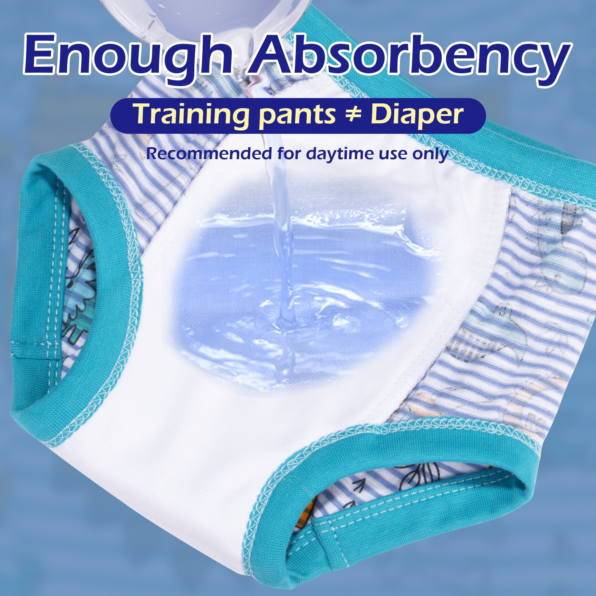 BIG ELEPHANT Baby Boys Potty Training Pants, Toddler Cotton Soft Training Underwear, 10-pack, Size 4T