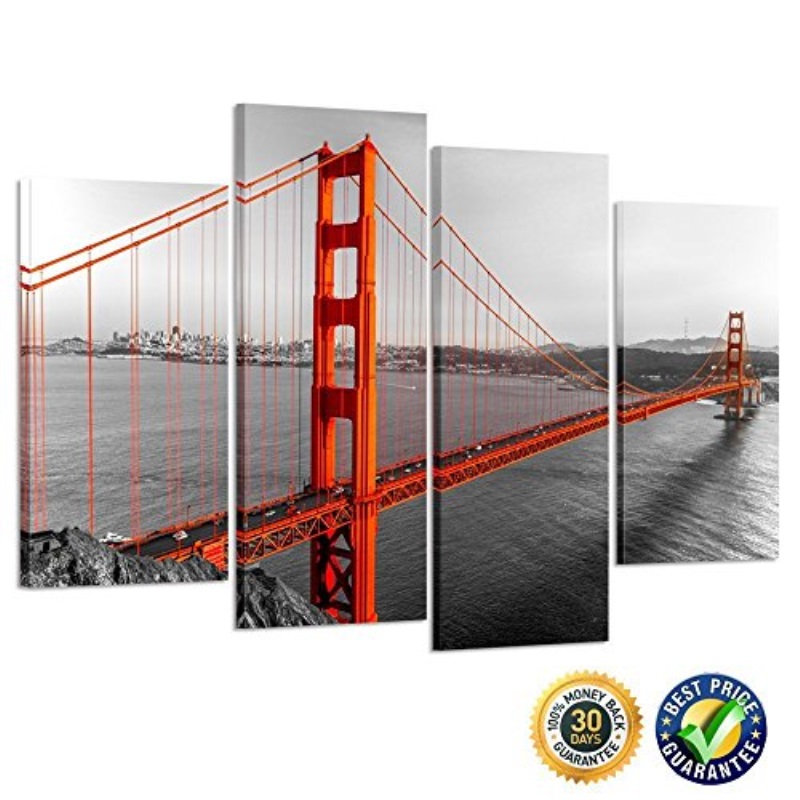 Home Decor Poster Wall Art Golden Gate Bridge Art Print // Canvas Print F
