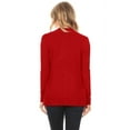 thumbnail image 3 of Women's Open Front Pockets Knit Long Sleeve Sweater Cardigan S M L XL, 3 of 3