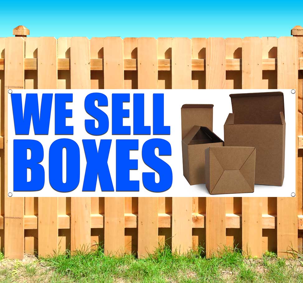 We Sell Boxes 13 oz Vinyl Banner With Metal Grommets