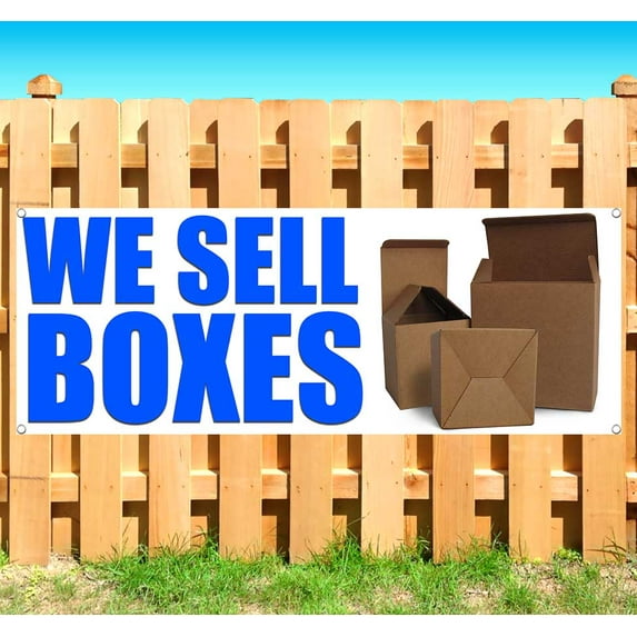 We Sell Boxes 13 oz Vinyl Banner With Metal Grommets