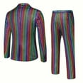 thumbnail image 3 of Men's Sequin Checkered Single Button Disco Party Stage Nightclub Dazzling Performance Suit Set Blazer, 3 of 8