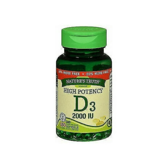 Nature's Truth High Potency Vitamin D3 2000 IU Quick Release, 150ct, 2-Pack