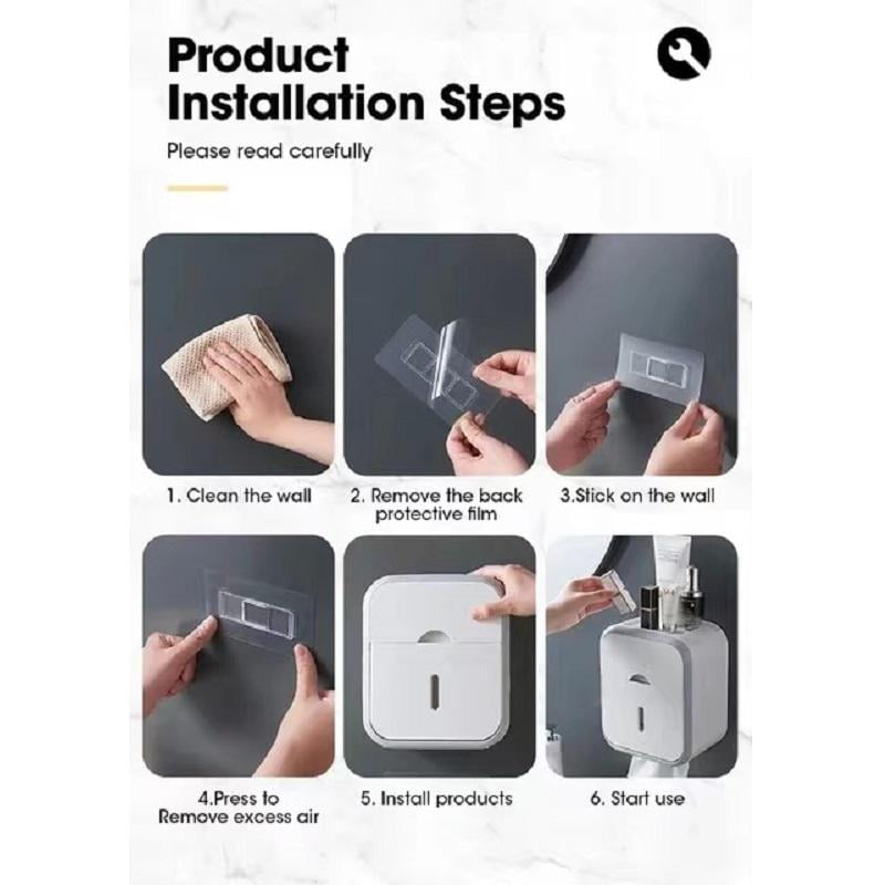 Wall Hanging Waterproof Tissue Box Roll Paper Holder Toilet Tissue Storage Box Double Layer Plastic Organizer Bathroom Accessories