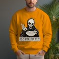 thumbnail image 3 of Men's 330g 100% Cotton Skull Pattern Dropped Shoulder Crew Neck Sweatshirt, 3 of 15