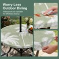 thumbnail image 5 of Round Outdoor Tablecloth with Umbrella Hole and Zipper, Sage Green Palm Trees Tablecloth with Elastic Waterproof, Farmhouse Tropical Summer Beach Patio Table Covers for 45" - 54" Picnic Pool Tables, 5 of 8