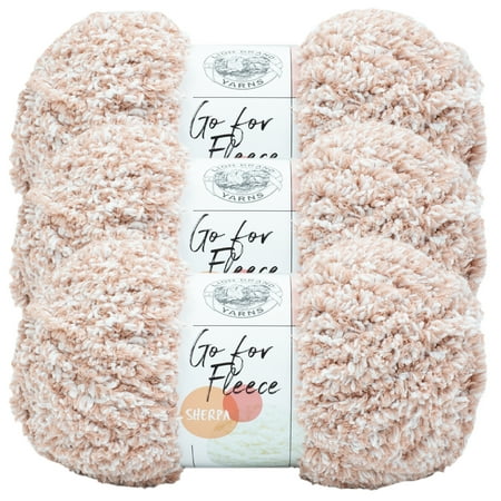 UPC: 0842093130550 | Lion Brand Yarn Go for Fleece Sherpa Blush Super Soft Sherpa Jumbo Polyester Multi-color Yarn 3 Pack