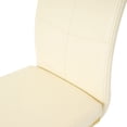 thumbnail image 6 of Set of 2 Modern Dining Chairs with Faux Leather Padded Seat and Golden Metal Legs, Upholstered Dining Living Room Chairs with Non-slip Pads for Kitchen, Living, Bedroom and Dining Room, Cream, 6 of 9