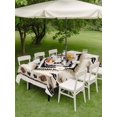 thumbnail image 6 of Outdoor Table Cloth with Umbrella Hole and Zipper, Boho Black Brown Waterproof Rectangle Tablecloth 60"x102", Vintage Geometric Southwestern Ethnic Washable Table Cover for Outside Party Patio Picnic, 6 of 7