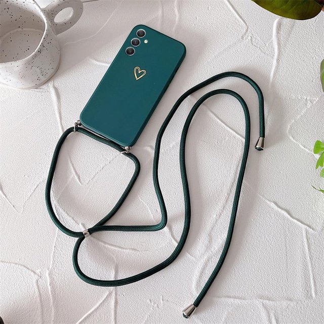 Funda de teléfono de silicona con cordón cruzado para Samsung Galaxy A21S, A21, A20, A30, A50, A20S, A11, A42, A70, A13, A23, A14, A34, A54, A24, A12 QYM unisex