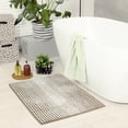 thumbnail image 6 of Unique Bargains Quick Dry Non Slip Chenille Bath Mat Cozy Shaggy Bath Rugs Beige 16" x 24", 6 of 7