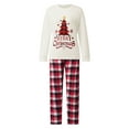 thumbnail image 3 of Jaweiwi Family Matching Christmas Pajama Set, Christmas Tree Letter Print Long Sleeve Tops and Plaid Pants Holiday Sleepwear Outfits, 3 of 11