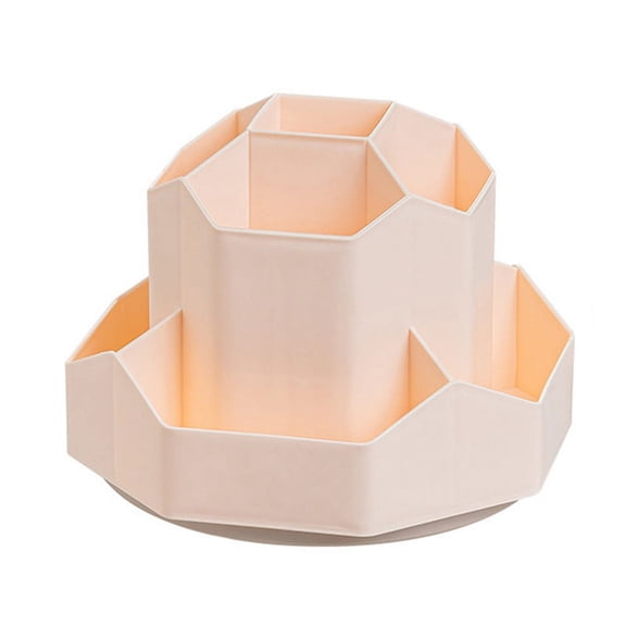 Pencil Pen Holder for Desk, 9 Slots 360 Degree Rotating Desk Organizer, Storage Pen Organizers Supplies (Pink)
