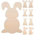 thumbnail image 1 of 8pcs Easter Blank Bunny Wooden Chips Easter Bunny Wood Cutouts Wooden Slices, 1 of 4