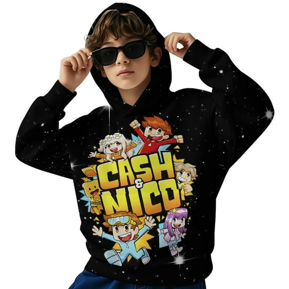 Cash And Nico Youth Hooded Sweatshirt Graphic Printed Long Sleeves Pullover Hoodies