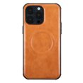 thumbnail image 1 of Leather Back Case with Magsafe Compatible With Apple iPhone 14 Pro - Brown, 1 of 1
